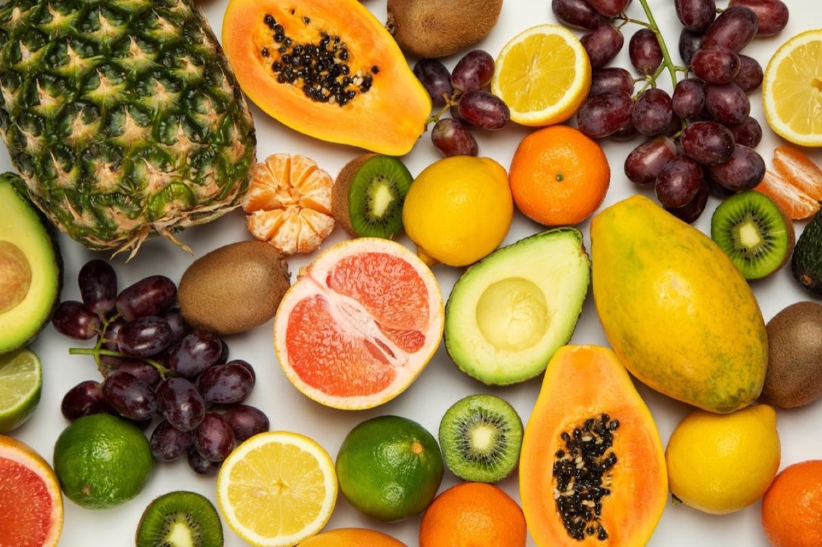 Fresh citrus and avocado - foods where vitamins C and E are found